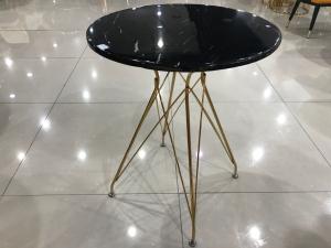 China 76cm Rebar Wrought Iron Marble Coffee Table wholesale