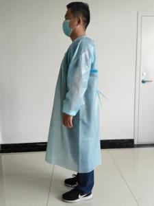 China Blue Non Sterilization ANSI 3XL Disposable Isolation Gown wholesale