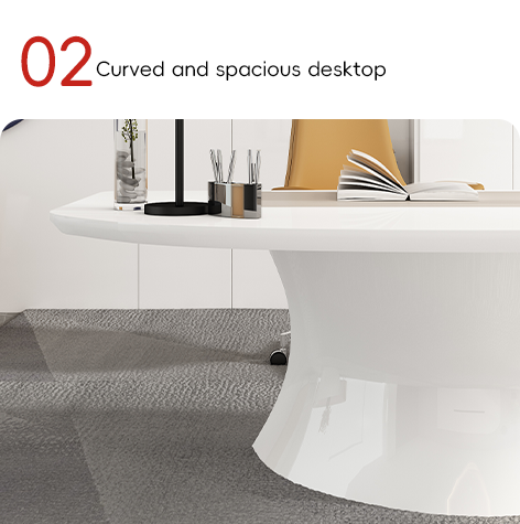 Durable White Snow Mountain Desk Customizable with Powder Coated Frame Support customization
