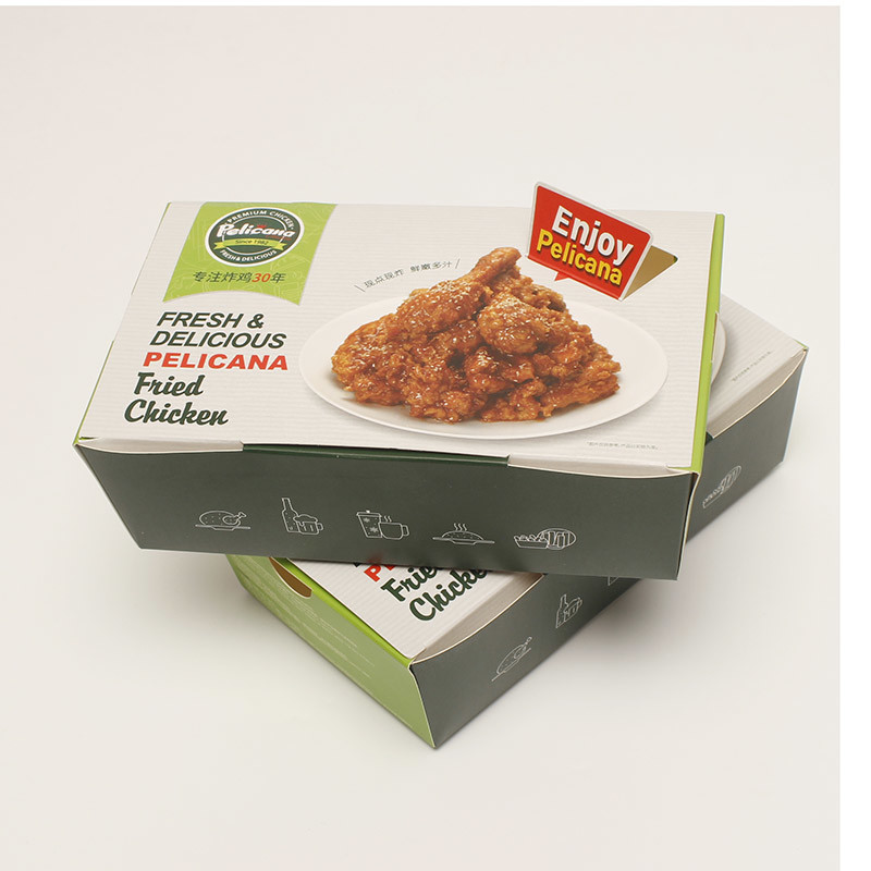 Kraft Disposable Food Packaging Box Snack Varnishing Take Away Container