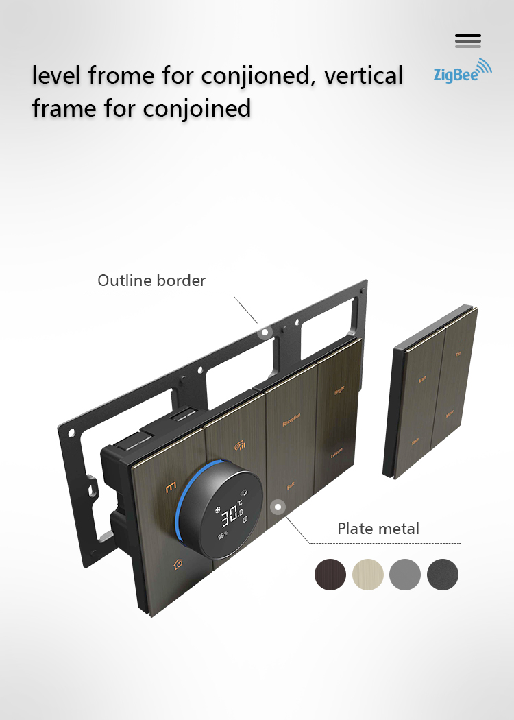 Tempered Glass Zigbee Smart Switch Tuya Mobile App Wireless Control Touch Panel