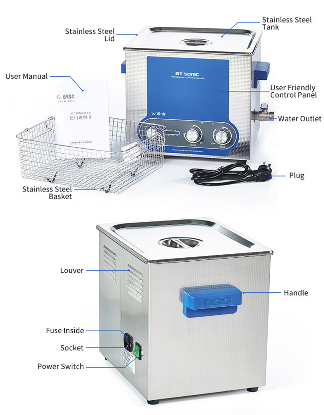 13L Vegetable Ultrasonic Cleaner 40khz For Retainer Watch Auto Parts Dental Instrument