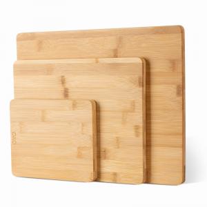 China Kitchen rectangular bamboo and wood cutting board 3 PCS set wholesale