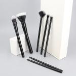 7pcs Essential Eyeshadow Makeup Brush Set Soft Synthetic Hair Black