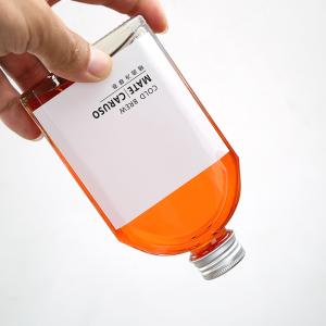 China ISO9001 Glass Flat Water Wine Bottle Clear 100ml 200ml Whiskey Container wholesale
