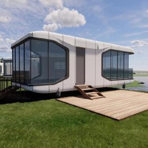 China Aluminum Window Low-Carbon Energy Saving Modular Home Living Villa Capsule House Hotel Prefabricated Cabin With Furniture wholesale
