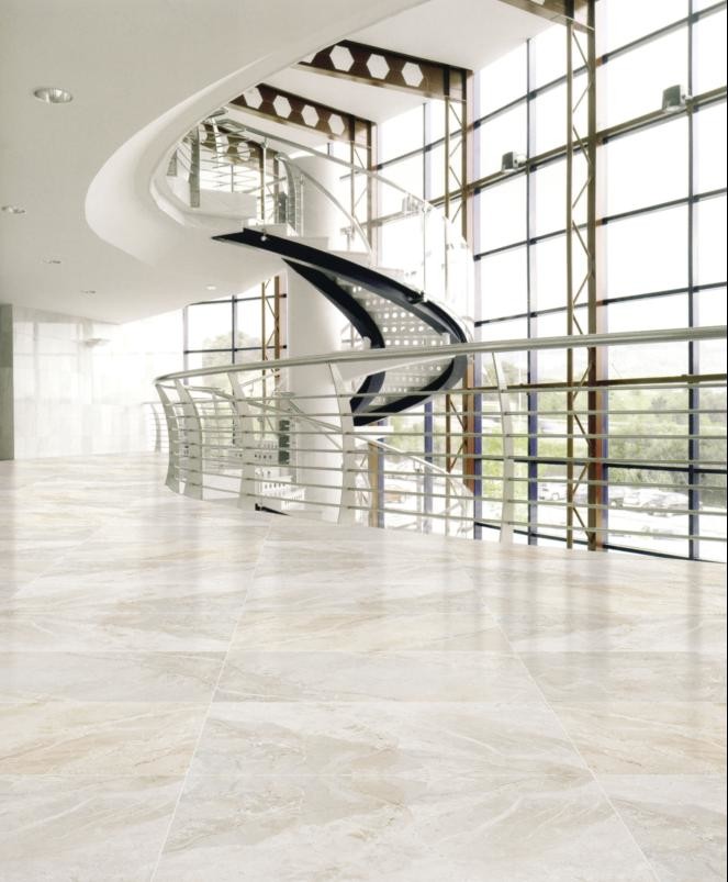 Sitting Room Polished Porcelain Tile That Looks Like Marble Acid - Resistant Living Room Porcelain Floor Tile