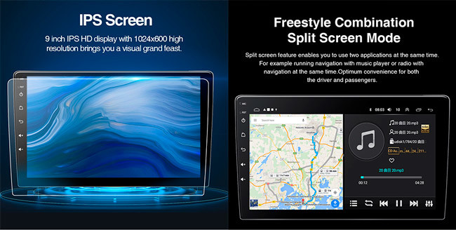 OEM Car Android System 9 Inch 1280x720 BT GPS Car Radio Android Auto Carplay