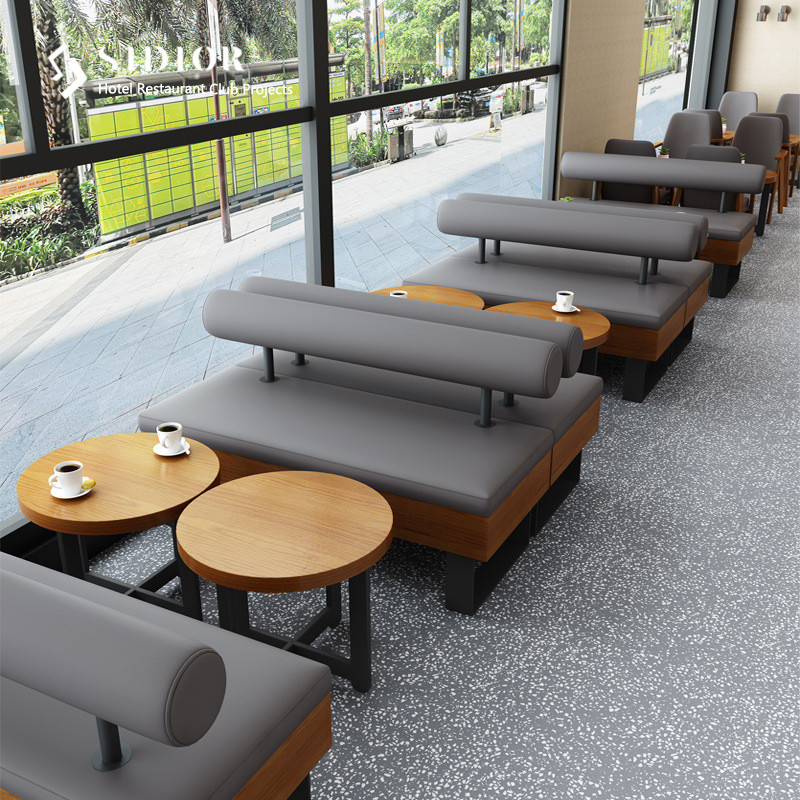 Club Couch Sofa, Hotel Booth Sofa, Restaurant Couch, PU Leather Upholstery, High Density Foam,