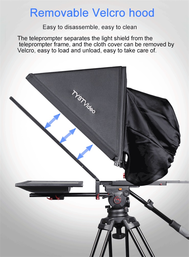 24 Inch Television and Broadcast Studio Teleprompter with 5 Meters Tystvideo Remote
