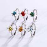 14K Gold 925 Silver 6 Prong Moissanite Jewelry Ring Adjustable For Engagement