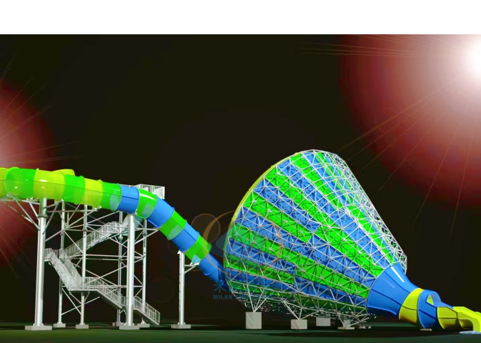 Big Tornado Water Park Slide Attractive Water Slide For Pool Challengeable More Than 15m Height