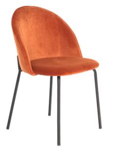 China Orange Banquet Wooden Legs Retro Velvet Dining Chairs wholesale