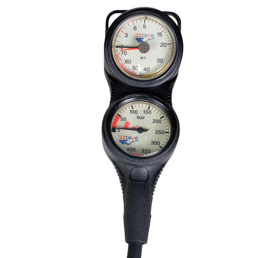 ZTDIVE Brass Scuba Diving Gauges Shockproof case With Compass