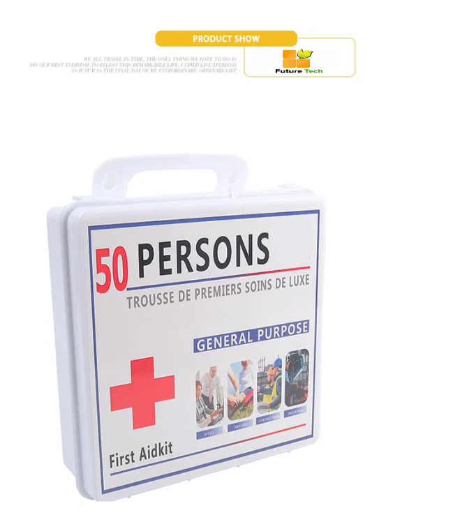 White Professional Plastic Family Portable First Aid Box Home Office