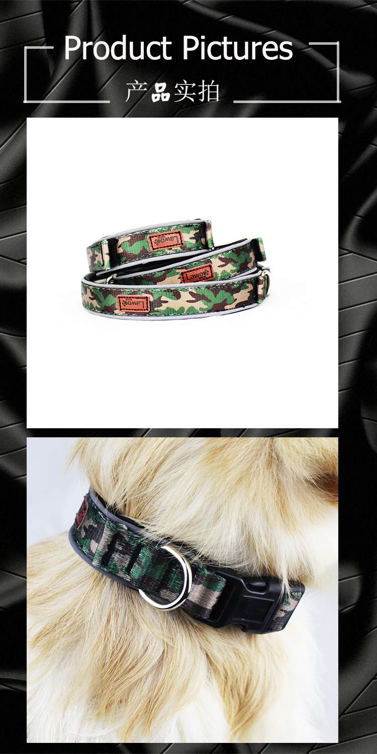 Luxury Pattern Reflective Big Nylon Dog Collars Products Pet Accessories Custom Dog Collar