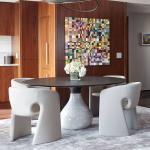 Sturdy Hotel Restaurant Furniture Round Shape Natural Marble Dining Table