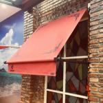 Drop Arm Remote Retractable Window Awnings Polyester Acrylic Fabric