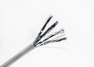 China Double Shield Cat 7 Lan Cable 0.57mm Bare Copper 4 Twisted Pair PVC Jacket wholesale