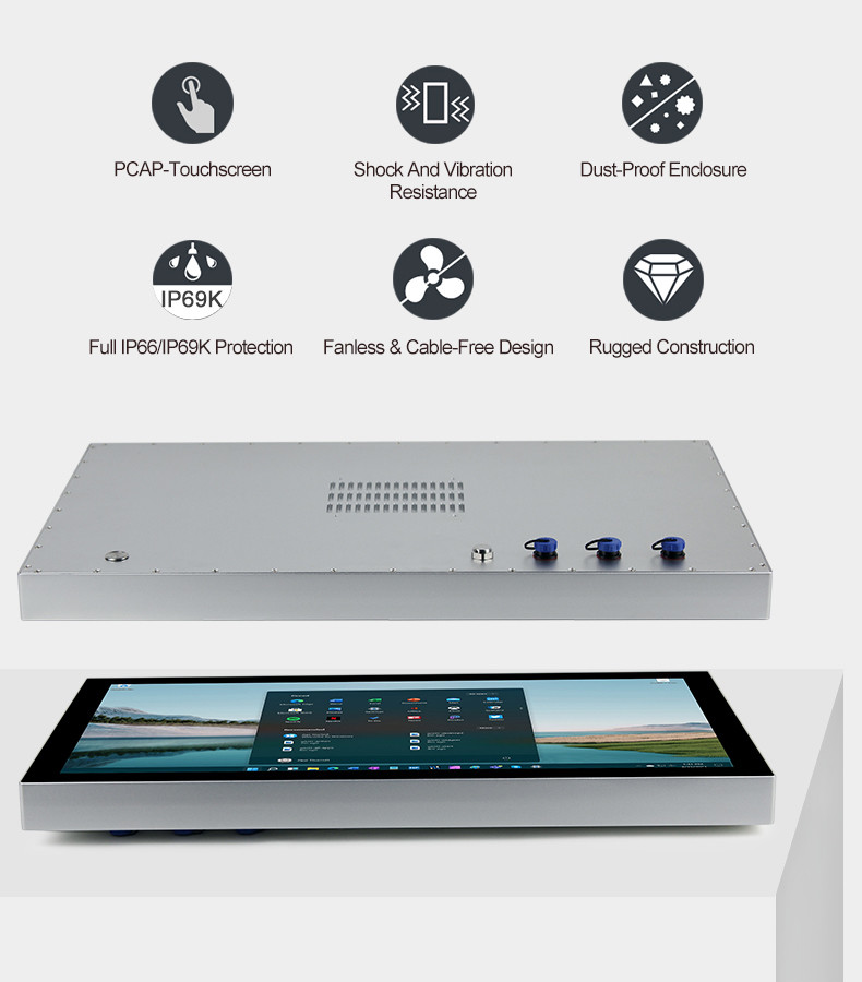 1920 X 1080 Industrial HMI Touch Panel IP69K Waterproof Intel Core I3-6100U