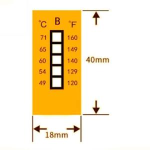 China Non Reversible 49-71 ℃ 120-160℉ 5 Temperature Level High Temperature Sensitive Labels wholesale