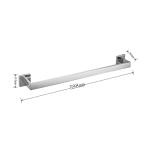 Brushed Silver Bathroom Towel Bars Wall Mounted Modern Square Towel Holder