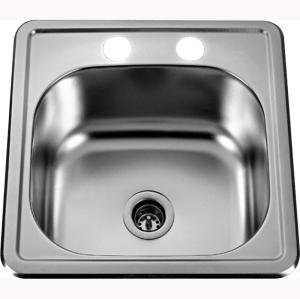 China 18% Chromium Drop In Stainless Steel Single Bowl Sink 15 Inch wholesale