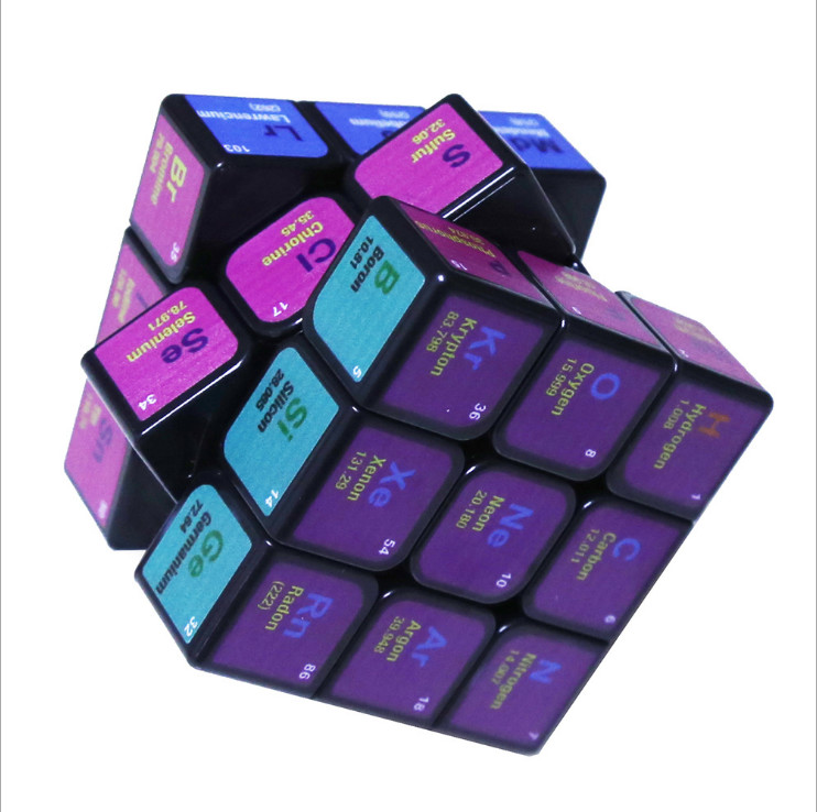 UV Printing Chemistry Magic Cube Puzzle Educational IQ Test Brain Teaser Toys 85g