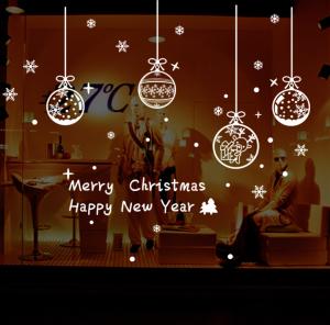 China Shop Window Door Christmas Wall Stickers Kids Living Room Bedroom Decoration wholesale