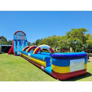 China 28ft Manufacturer Magic Large Blue Crush Running Bouncy Games Inflatable Water Slide wholesale