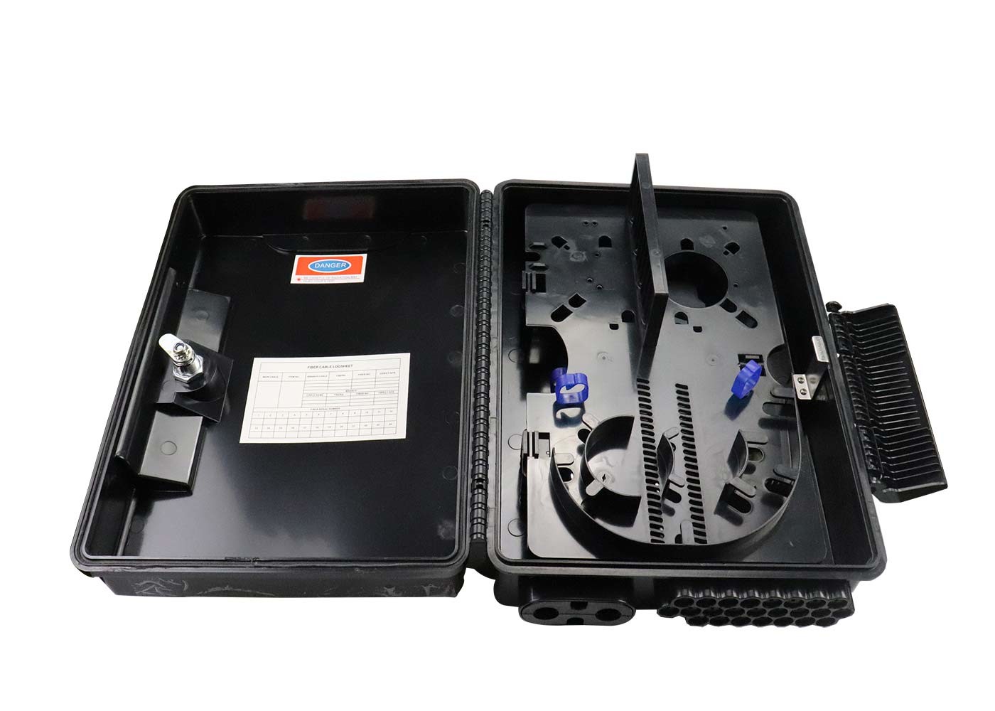 black Fiber Optic Cable Distribution Box equipped SC adapter and pigtails