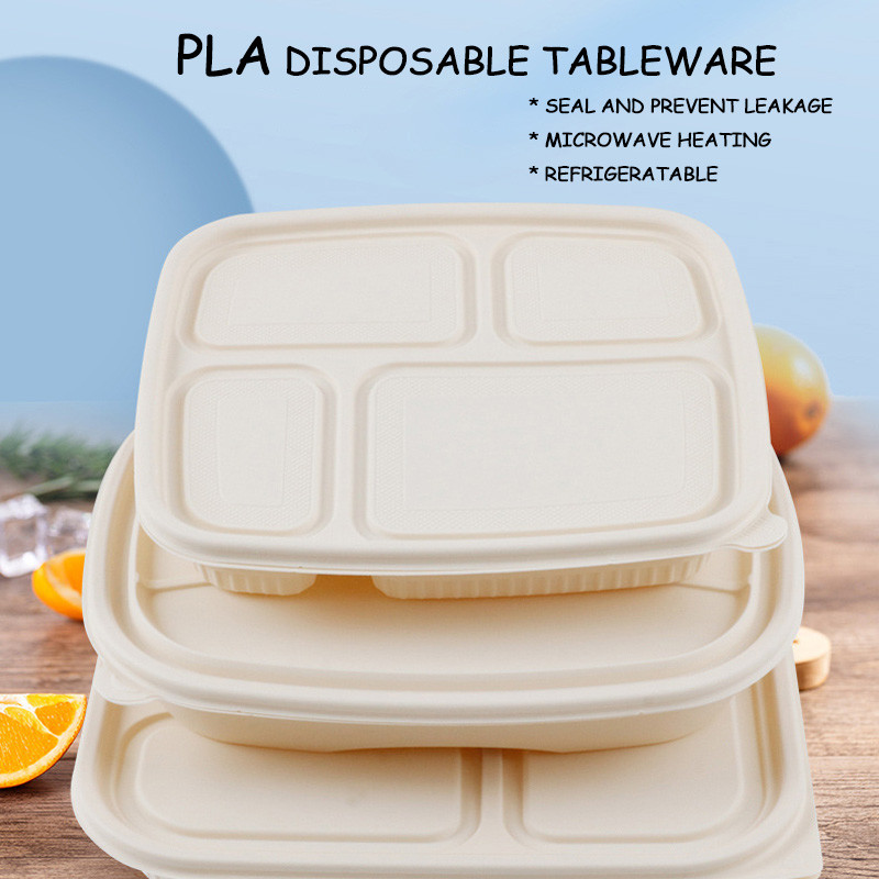 Custom PLA Disposable Divided Container 3 / 4 / 5 / 6 Compartment
