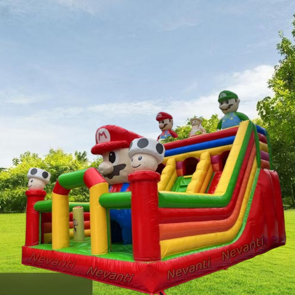 Modern Inflatable Mario Castle Commercial Bounce House with Bag Accessory
