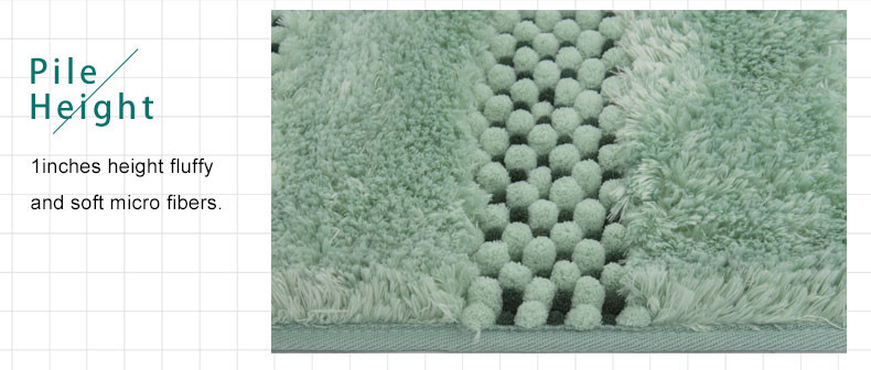 Soft Water Absorbent Microfiber Shag Rug Machine Washable Microfiber Shower Mat