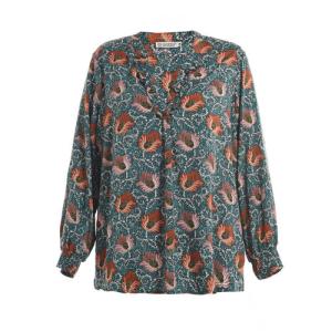 China Custom Printed Fashion Ladies Blouse Cotton / Spandex Women'S Clothing Blouses wholesale