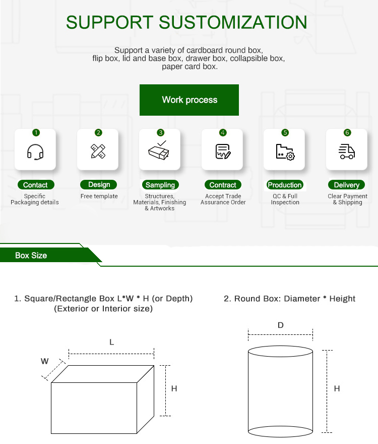 Recycled Material Custom Print Food Grade Cardboard Drawer Packaging for in Cake Boxes