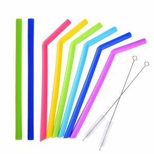 China FDA Approved 25cm Long Folding Silicone Straws wholesale