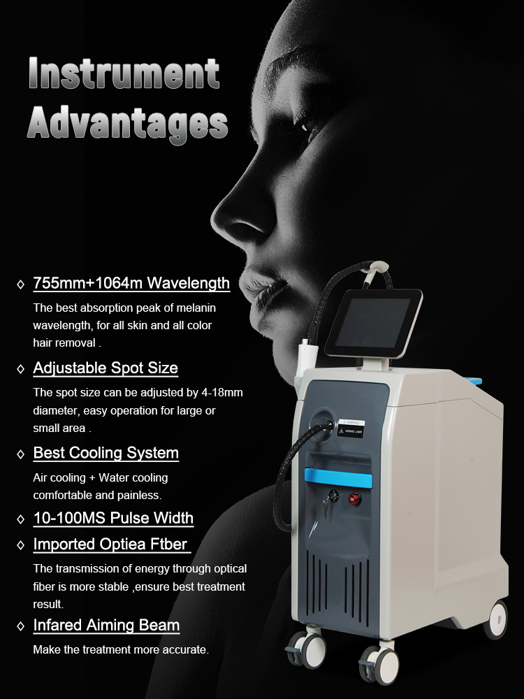 100J/Cm2 Fiber Laser Alexandrite Laser Machine For Blood Vessels Removal