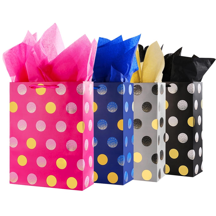 CMYK 4 Color Offset Printing Portable Store Shopping Carry Small Paper Bags For Socks