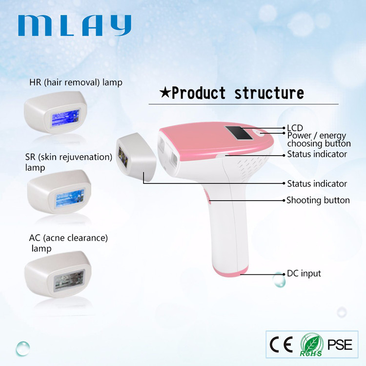 Mini 300g 300000 Flashes 3.9cm2 Skin Pearl IPL Handset