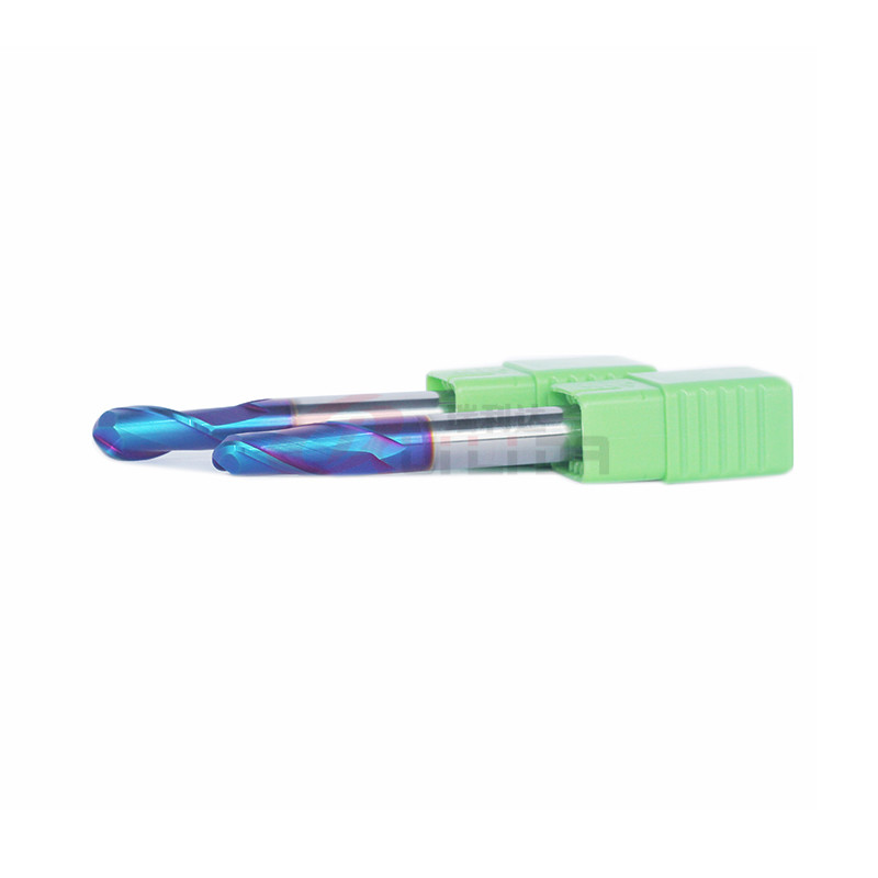 HRC65 2 Flutes Carbide Ball Nose End Mill 10mm Extra Long For Tool Steel