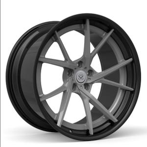 China Matte Gun 2 Piece Forged Wheels Metal Spokes 20inch Rotational Satin Black Lips Rims wholesale