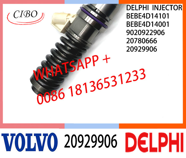 20929906 Fuel Diesel Injector 20929906 BEBE4D14101 BEBE4D14001 9020922906 20780666 E3.18 for VOL D16 3512 TIER 3