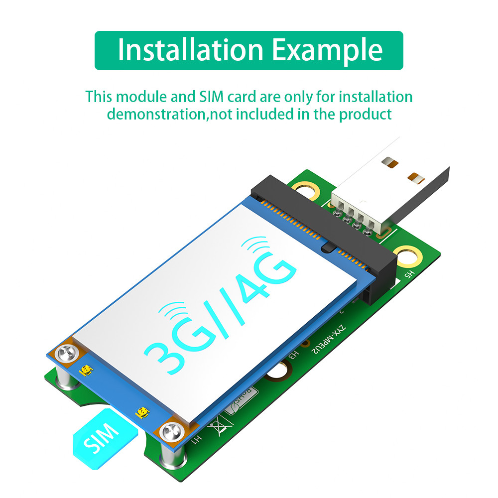 Laptop 8pin Mini PCI-E To USB Adapter Card For WWAN LTE Module