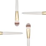 Aluminum Ferrule Single Makeup Brush For Liquid Foundation Synthetic Bristle