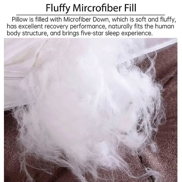 Hotel Home Luxury White Microfiber Filling Bed Pillow